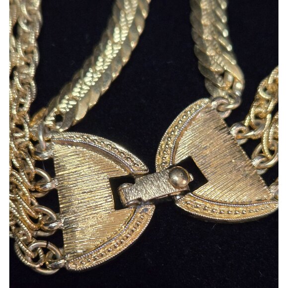 Vintage Monet Five-Strand Goldtone Necklace - Picture 5 of 5